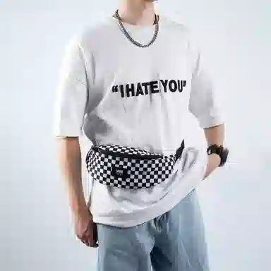 Vans Classic Checkerboard Crossbody Bag Black White