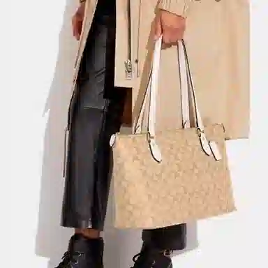 COACH Zip Top Tote 37 Logo Tote
