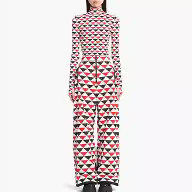 Prada SS22 Triangle Logo Ski Pants Red