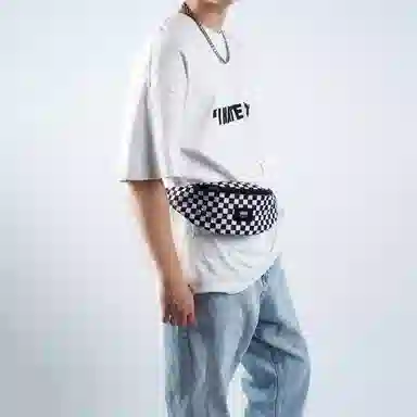 Vans Classic Checkerboard Crossbody Bag Black White