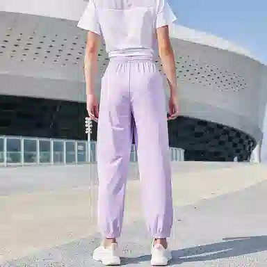 鸿星尔克 纯色休闲运动裤 女款 空气紫