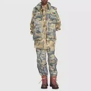 GUCCI x The North Face FW21 Forest Print Nylon Pants