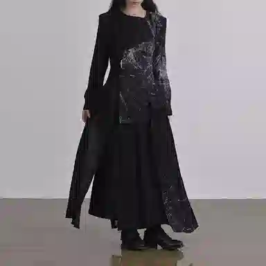 Yohji Yamamoto Long Coat Black