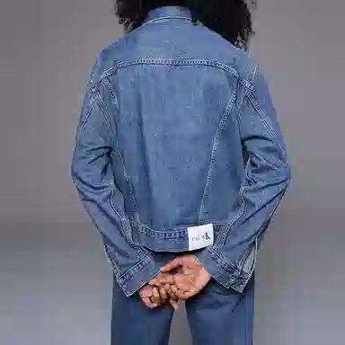 PALACE x Calvin Klein Relaxed Trucker Denim Jacket Tinted Sandstone Indigo