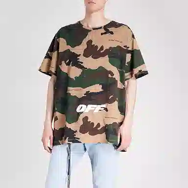 OFF-WHITE Camo Embroidered Tee