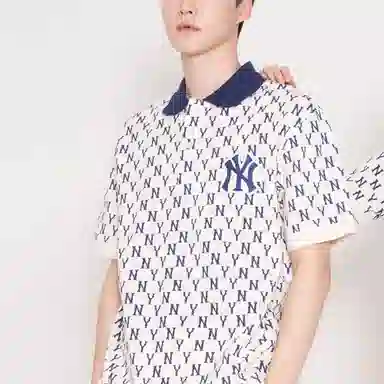 MLB Yankees Logo Polo Cream