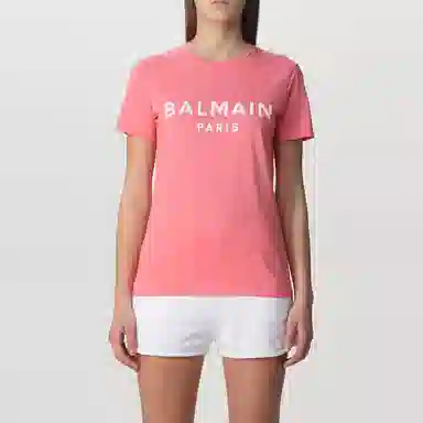 Balmain SS22 Logo Pink Tee