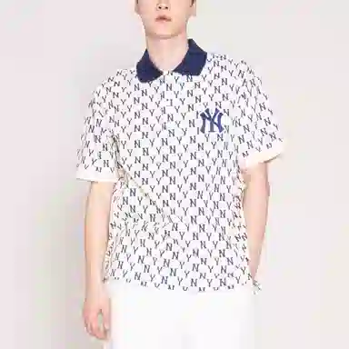 MLB Yankees Logo Polo Cream