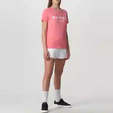 Balmain SS22 Logo Pink Tee