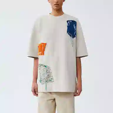 ADER ERROR Ivory Patch Design T-Shirt