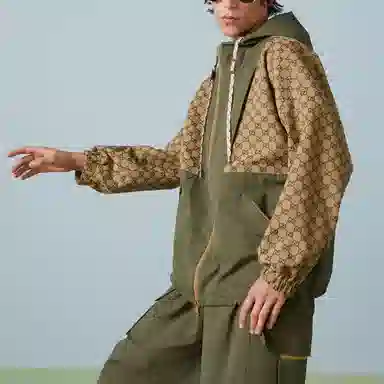 GUCCI Loose Fit Hoodie Jacket Green