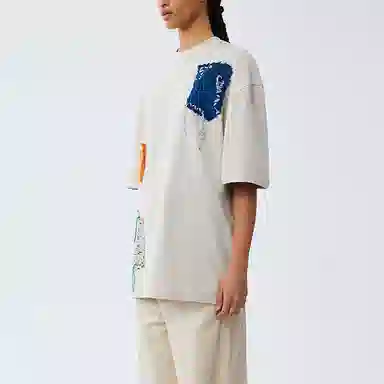 ADER ERROR Ivory Patch Design T-Shirt