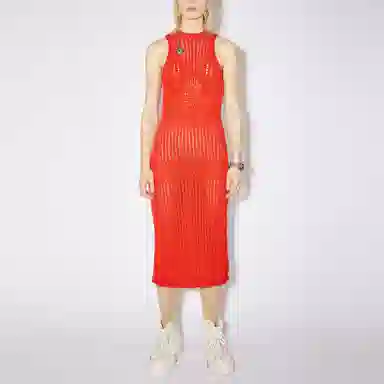 Acne Studios Sleeveless Knit Dress Red