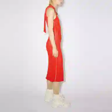 Acne Studios Sleeveless Knit Dress Red