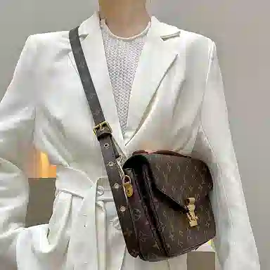 Louis Vuitton Adjustable Leather Strap Brown Yellow