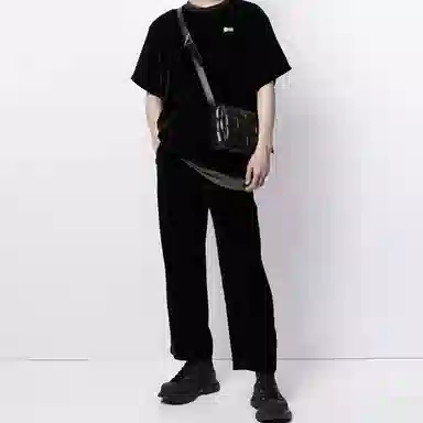 TEAM WANG Velvet T-Shirt Black