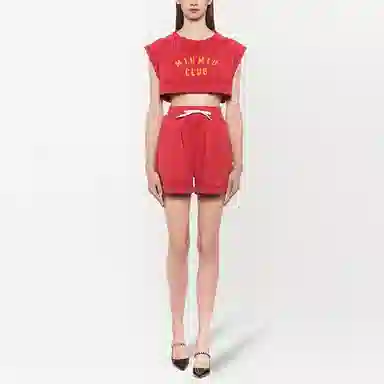 Miu Miu SS21 Red Sleeveless Crop Top