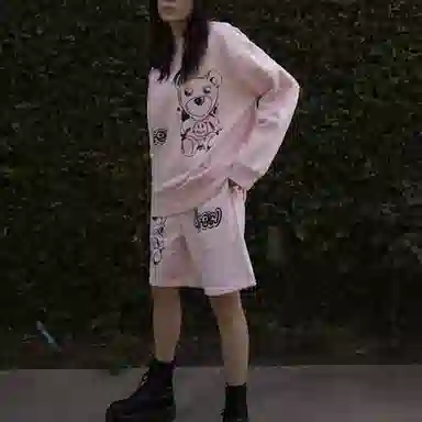 Drew House FW21 Theodore Sketch Sweatshort Pale Pink logo Logo