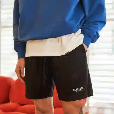 REPRESENT SS22 Logo Print Shorts Black