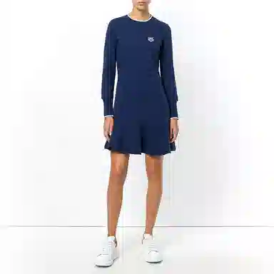 KENZO Tiger Embroidery Dress Blue