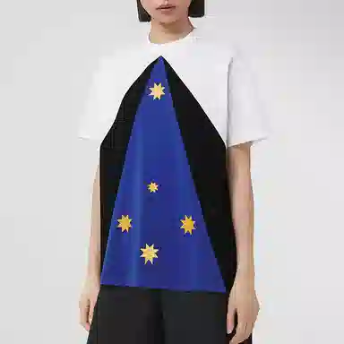 Burberry FW21 Colorblock Star Print T-Shirt White