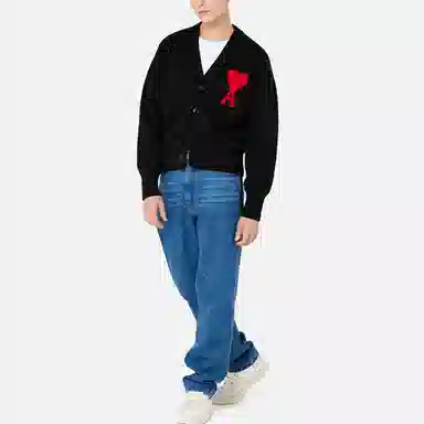 AMIPARIS FW21 V-Neck Logo Knit Sweater