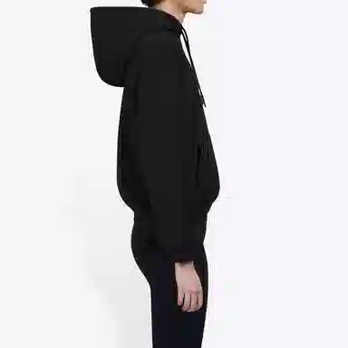Balenciaga Letter Embroidered Hoodie Black