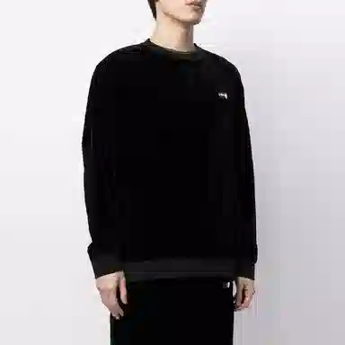 TEAM WANG Logo Velvet Sweatshirt Black