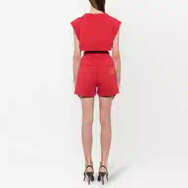 Miu Miu SS21 Red Sleeveless Crop Top