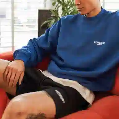 REPRESENT SS22 Logo Print Shorts Black