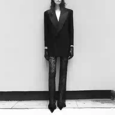 Saint Laurent FW22 Double-Breasted Blazer Black