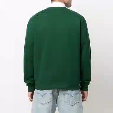 Saint Laurent SS22 Letter Print Crewneck Sweatshirt Green
