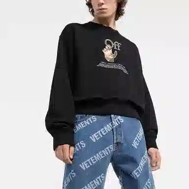 OFF-WHITE FW21 Logo Crewneck Sweatshirt Black
