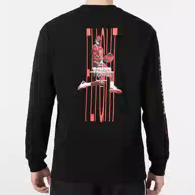 Jordan Logo Crewneck Long Sleeve Tee Black