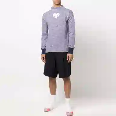 Maison Margiela SS22 Printed Crewneck Long Sleeve Tee Purple