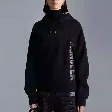 Moncler FW22 Logo Hoodie Black