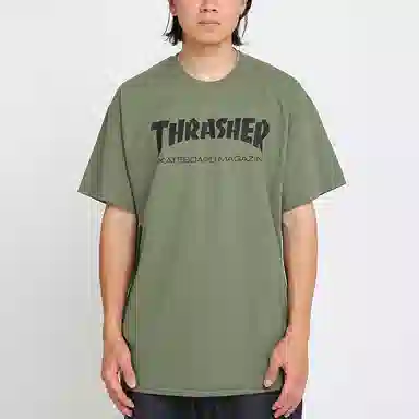 Thrasher Flame Tee Military Green