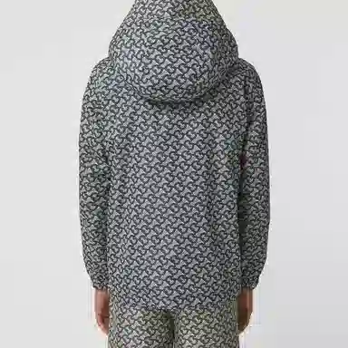 Burberry FW21 Logo Print Hoodie Jacket Grey