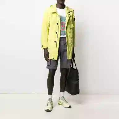 Stone Island FW21 Logo Parka Yellow