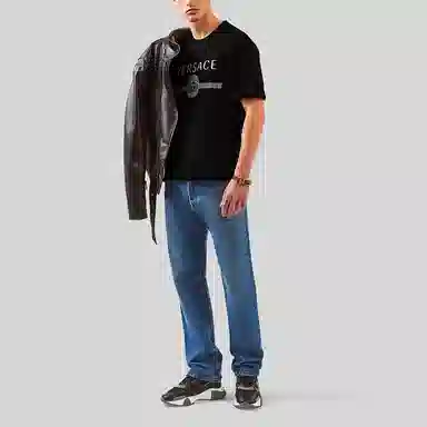 Versace Logo Print T-Shirt Black
