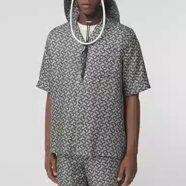 Burberry FW21 Silk Short Sleeve Shirt Grey