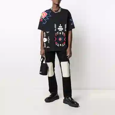 Marcelo Burlon SS21 Geometric Print T-Shirt Black