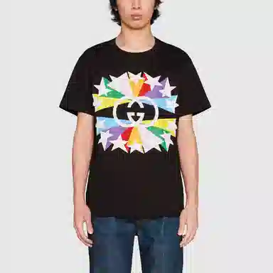 Gucci Interlocking G Star Logo T-Shirt Black