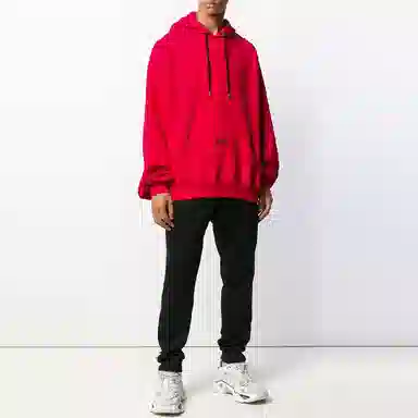 GCDS FW21 Logo Hoodie Red