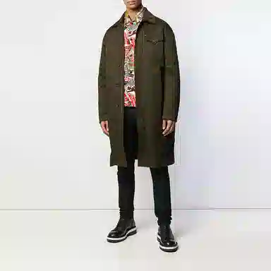 DSQUARED2 FW21 Button Parka Coat Green