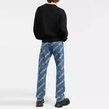 OFF-WHITE FW21 Logo Crewneck Sweatshirt Black