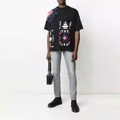 Marcelo Burlon SS21 Geometric Print T-Shirt Black