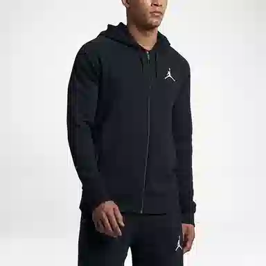Jordan Logo Knit Hoodie Jacket Black