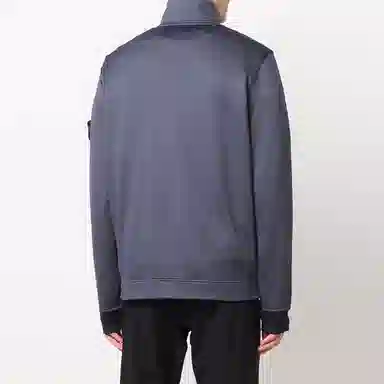 Stone Island FW21 Badge Zip Jacket Purple