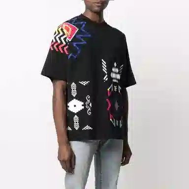 Marcelo Burlon SS21 Geometric Print T-Shirt Black